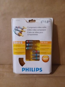 Philips 24K Gold Plated 6 ft Component Video Cable for HDTV SWV3302W/17 6' - Picture 1 of 2