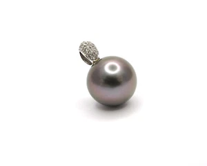 ANHÄNGER WEISSGOLD 750 BRILLANTEN 0,08 CT ZUCHTPERLE 10,8 MMØ JG 950100850300012 - Bild 1 von 6
