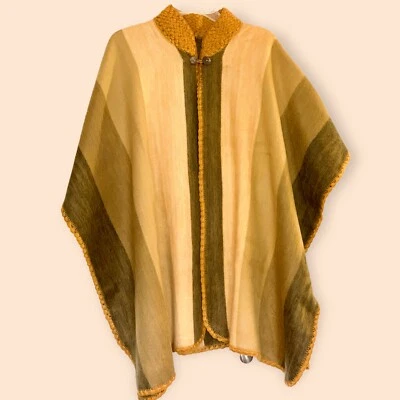 Soft & Cozy Alpaca Hand-knitted Poncho open style Imported S000084 - Image 1 of 4
