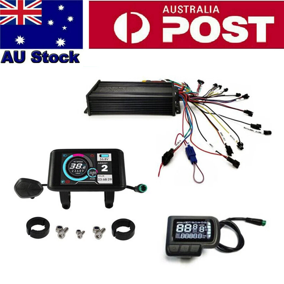 E-Bike 36V 48V 52V 750W-1500W 35A Sine Wave Controller + EN06/UKC1 Display HAU - image 1 of 4