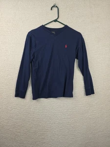 Polo Ralph Lauren Boys Medium (10-12) Cotton Blue Crew Neck Long Sleeve Shirt - Picture 1 of 8