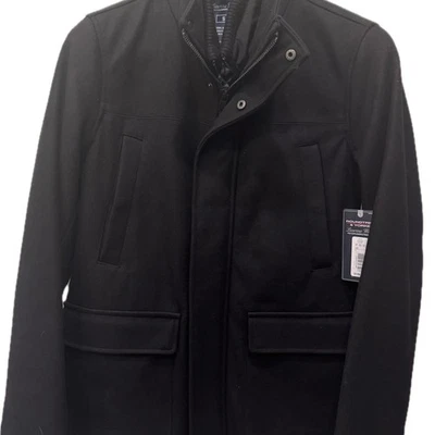 Roundtree & Yorke Men's Black Long Wool Blend Dress Coat NWT - Image 1 of 4