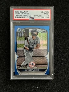 2023 Bowman Chrome 1° rifrattore Spencer Jones #BCP139 True Blue #43/150 PSA 9 - Foto 1 di 2