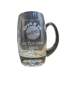 Super Rare! VTG TOYS R US MATTEL NY Toy Fair 1998 handled glass award? Giveaway? - Picture 1 of 7