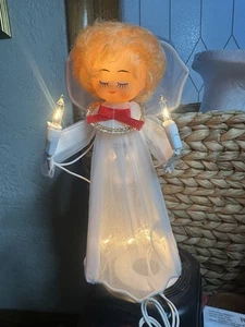 Vintage Christmas Angel Tree Topper 10 Lights Works. G - Picture 1 of 6