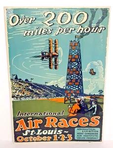 International Air Races St. Louis ottobre 1-2-3 @17" x 12" insegna metallo latta repro - Foto 1 di 9