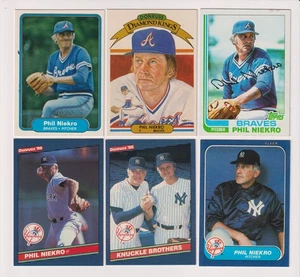 SIX CARD PHIL NIEKRO LOT - ATLANTA BRAVES - Picture 1 of 1