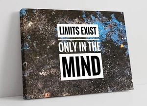 LIMITS EXIST ONLY IN THE MIND, QUOTE -DEEP FRAMED CANVAS WALL ART PRINT - Picture 1 of 2