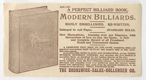 Brunswick Balke Collender Co Nuevo Libro de Billar Anuncio Impreso De Colección 3 x 6" - Imagen 1 de 2