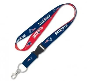 New England Patriots NFL Lanyard Clip Neck Tag Keychain ID Keys Ticket Holder - Picture 1 of 1