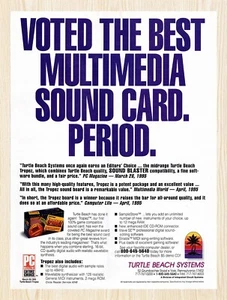 1994 Turtle Beach Tropez Soundkarte Original Werbung v2 - Bild 1 von 1