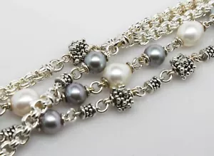 Michael Dawkins Pearl % Cavier Spinning Beads Bracelet, 7 Inches, 4 Strands - Picture 1 of 6
