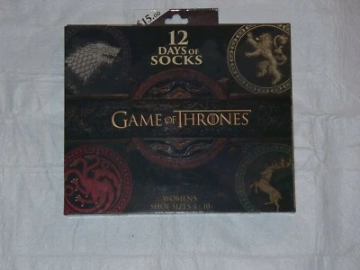 Womens 12 Days of Socks Game of Thrones GoT HBO series Christmas Advent NIB - Image 1 of 2