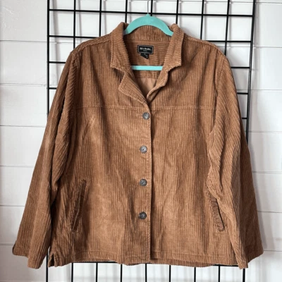 Bit & Bridle For Her Corduroy Jacket Womens 1X Tan Fall Coastal Grandma Boho - Image 1 of 4