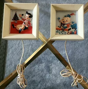 Underwriters' Laboratory Inc. HUMPTY DUMPTY & JACK HORNER Wood Lamp Night light - Picture 1 of 8