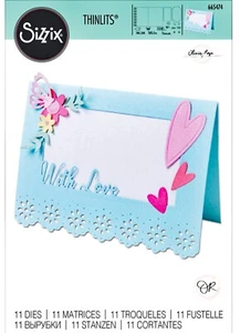 NEW Retired Sizzix Thinlits 11pc Lace Card Base #665474 Retail $34.99 O Rose - Picture 1 of 5