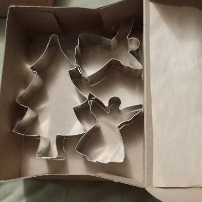 Cortadores de galletas vintage Fox Run Craftsmen 4-4 " muñecos de nieve, 2-4" ángeles, 1 - 7" árbol Foto 1 de 4