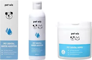 pet wiz Dental Water Additive & Dental Finger Wipes - Twin Pack - Picture 1 of 5