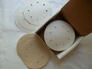 8" SANDING DISKS 220 GRIT STICK ON  PB273 MERIT BRAND 100/BOX - Picture 1 of 5