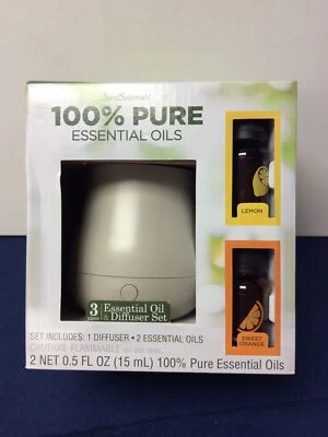 Scentsationals Diffuser Gray and 2 Essential Oils Lemon & Sweet Orange - Image 1 of 4