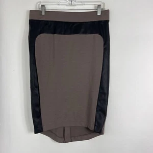 Mossimo Pencil Skirt Womens Medium Knee Length Pull On Faux Leather Trim Stretch - Picture 1 of 9
