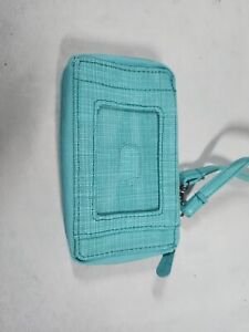 Thirty One Timeless Wristlet Turquoise Cross Pop Zip Wristlet Bag