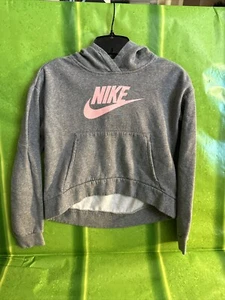 Nike Girl's Size L Gray/Pink/White Long Sleeve Hoodie - Picture 1 of 6