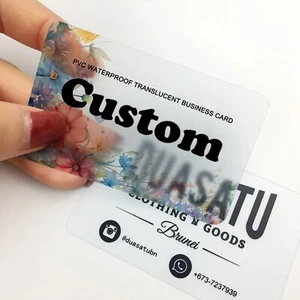 2000pcs Transparent PVC Business Card Personalized Logo Name Plastic Card - Picture 1 of 5