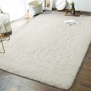 Andecor Soft Fluffy Bedroom Rugs - 6 x 9 Feet Indoor Shaggy Plush Area Rug for - Picture 1 of 9