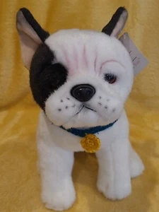 Auswella Plush White And Black Colored French Bulldog- Plush Stuffed Frenchie. - Picture 1 of 11