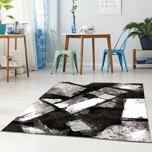 Teppich Moda Ethno Look Meliert Modern Grün Kurzflor Wohnzimmer Schlafzimmer - Bild 1 von 12