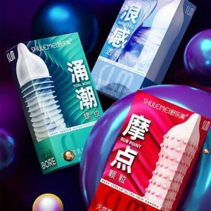 10pcs/Box Ultra Thin Latex Condoms for Men Ribbed & Dotted Stimulating Condoms - Picture 1 of 12