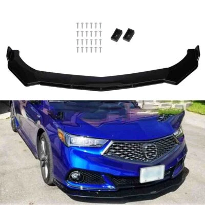 For Acura TLX Aspec 2015-2022 Glossy Black Front Bumper Lip Spoiler Splitter Kit Foto 1 de 4