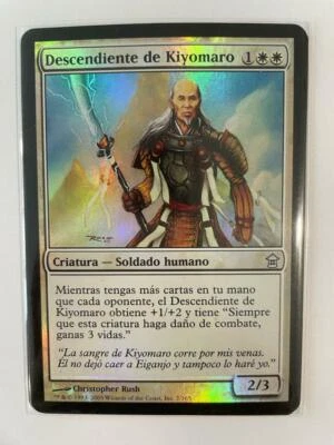 MTG SPANISH FOIL SAVIORS OF KAMIGAWA DESCENDANT OF KIYOMARO EX+ WHITE UNCOMMON - Image 1 of 4