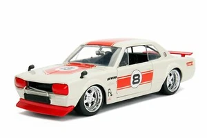 JADA JDM TUNERS 1971 NISSAN SKYLINE GTR KPGC10 WHITE / RED 1:24 NEW NO BOX - Picture 1 of 4
