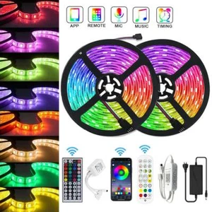 1-20M RGB LED Strip Light 5050 APP/IR Controller Waterproof Lighting 12V - Picture 1 of 23
