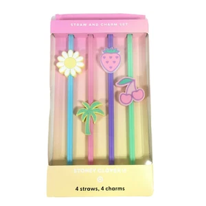Stoney Clover Lane X Ziel Strohhalme und Charms Set 4 Strohhalme 4 Charms Mehrfarbig - Bild 1 von 4