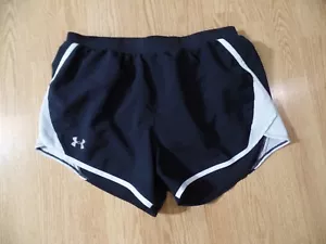 PANTALONES CORTOS PARA CORRER PARA MUJER UNDER ARMOUR BLANCOS Y NEGROS, HEATGEAR TALLA MED - Imagen 1 de 8