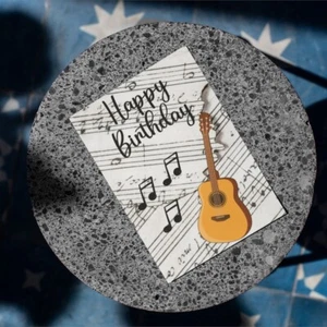 Happy Birthday with Guitar - Premium Birthday Guitar A5 Card - Picture 1 of 3