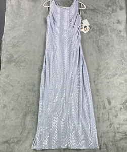 Vintage Jessica McClintock Bridal Dress Womens 10 Baby Blue Velvet Strappy Back - Picture 1 of 12