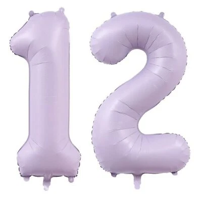 Luftballon 12 Geburtstag Zahl 40 Zoll Lila Creme Folienballon Riesenzahl Ball... - Imagem 1 de 4