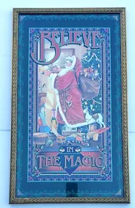 Christmas "BELIEVE IN THE MAGIC "Framed Print.Holiday Decoration. Approx 16"×26" - Picture 1 of 3