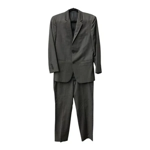 THEORY Suit Men's 38S 32x26 100%Wool Two Piece Grayish Brown Faint Stripe detail - Picture 1 of 24