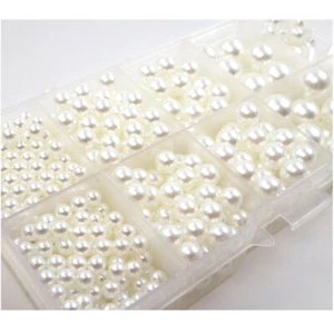 4 6 8 10 12mm Weiss Perlen Wachsperlen Kunstperlen Kunststoffperlen  - Bild 1 von 7