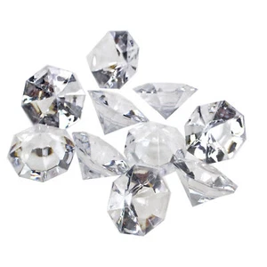 10 Deko Diamanten Acryl 32mm klar Tischdeko Hochzeit Feier Dekosteine Streuteile - Bild 1 von 1