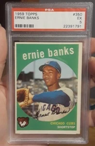 Ernie Banks 1959 Topps #350 Graded PSA 5 EX - Picture 1 of 2