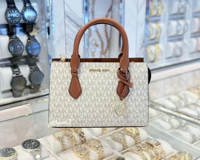 Bolso Bandolera Michael Kors Sheila Pequeño Cremallera Central Cartera MK Logo Vainilla Foto 1 de 4