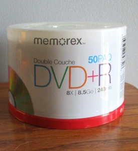 Memorex Dual Layer DVD+R 50-pack - 8X, 8.5GB, 240min NEW SEALED - Afbeelding 1 van 3