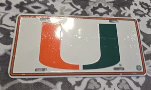 Miami Hurricanes NCAA Metal License Plate New in plastic - Picture 1 of 3