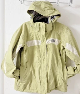 RARE North Face Jacket Womens L HyVent DT Hooded Lightweight VINTAGE COLOR LIME - Picture 1 of 20